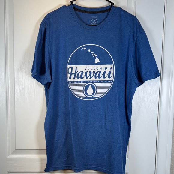 Volcom Hawaii Graphic Blue Surf Swim Shirt Size XL EUC #5826 - Picture 1 of 4